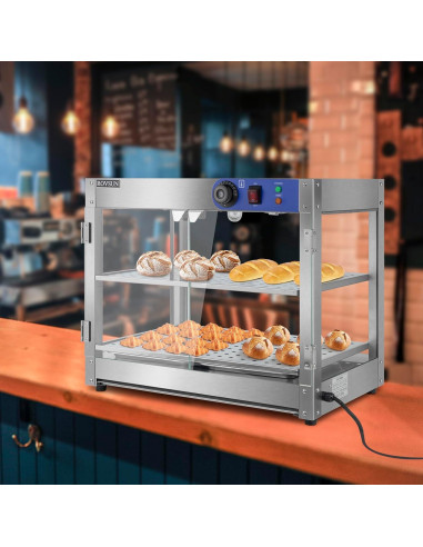 Calentador de Comida ROVSUN 800W 2 Niveles Acero Inoxidable