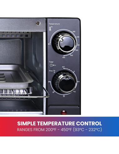 Horno Tostador Koolatron TCTO09 4 Rebanadas Compacto 1000W