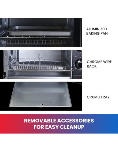 Horno Tostador Koolatron TCTO09 4 Rebanadas Compacto 1000W