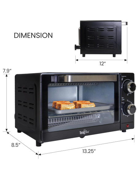 Horno Tostador Koolatron TCTO09 4 Rebanadas Compacto 1000W