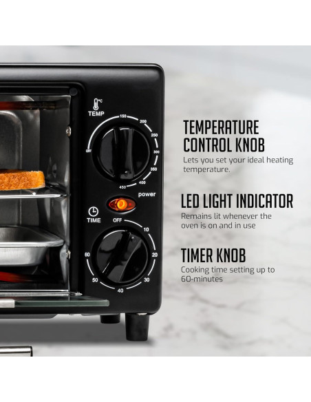 Horno Tostador OVENTE TO2808B 8L 750W con Temporizador 60min
