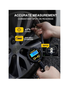 Inflador de Neumáticos Digital AZUNO TIG200D con Manómetro 2