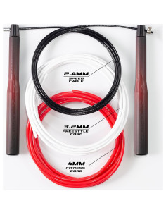Cuerda de Salto Rápido Elite Jumps con 3 Cables y Mangos de Aluminio 2