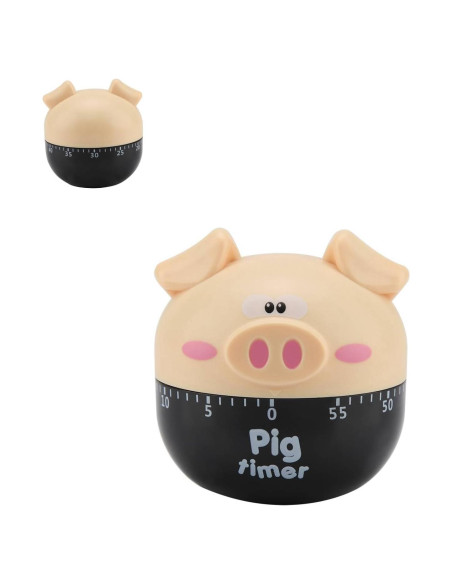 Temporizador de Cocina Mecánico HERCHR Cerdo 55 Minutos Caqui