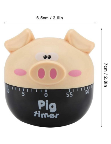 Temporizador de Cocina Mecánico HERCHR Cerdo 55 Minutos Caqui