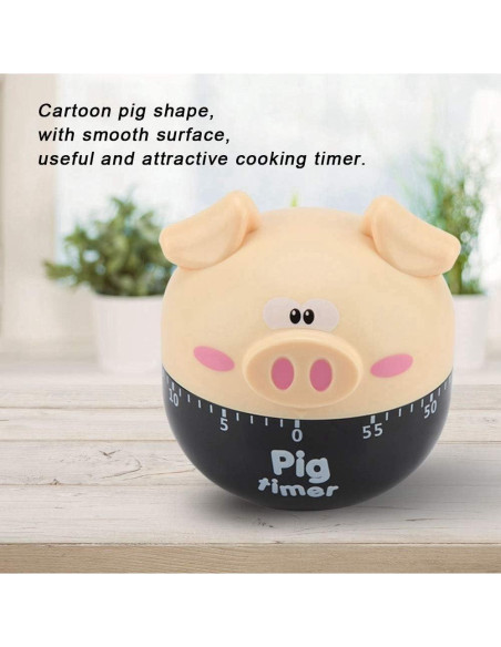 Temporizador de Cocina Mecánico HERCHR Cerdo 55 Minutos Caqui