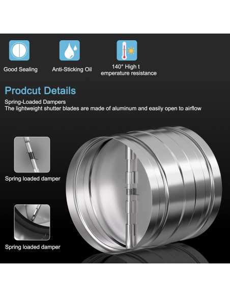 Compensador de Retorno 4" Hon&Guan Acero Galvanizado Plata