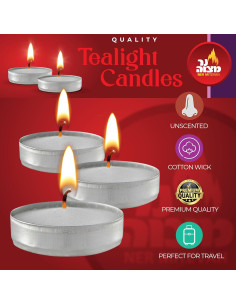Velas Tealight Ner Mitzvah Blancas Sin Aroma - Paquete de 100 2