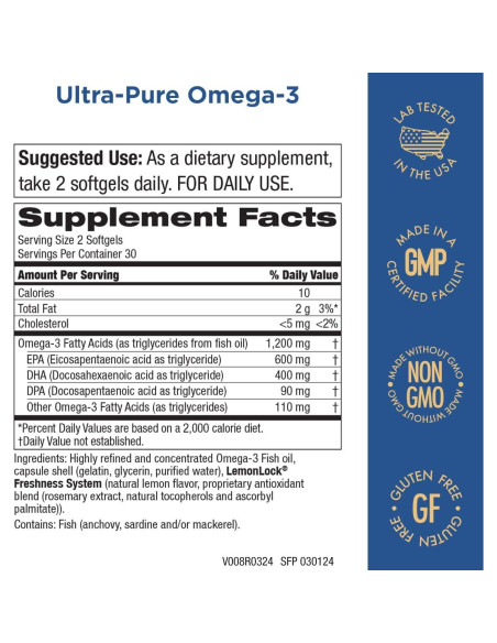 Omega 3 Ultra Puro Pureza 60 geles blandos Limón