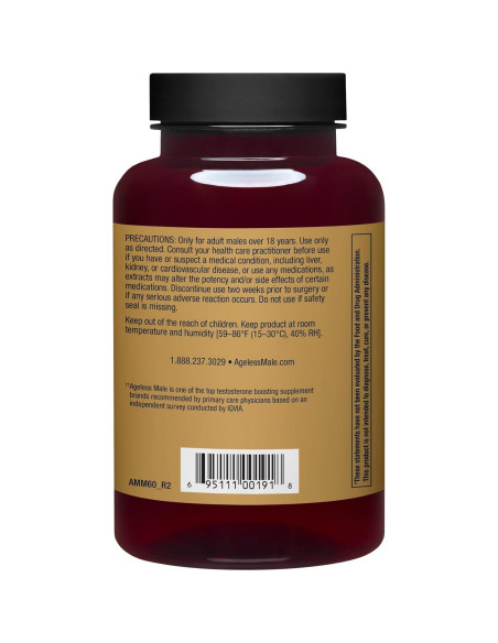 Ageless Male Max Suplemento Testosterona 60 Tabletas
