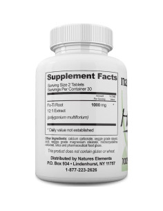 Extracto de Raíz Fo-Ti 1000mg Elementos de la Naturaleza 60 Tabletas 2