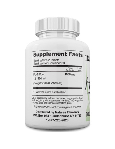 Extracto de Raíz Fo-Ti 1000mg Elementos de la Naturaleza 60 Tabletas