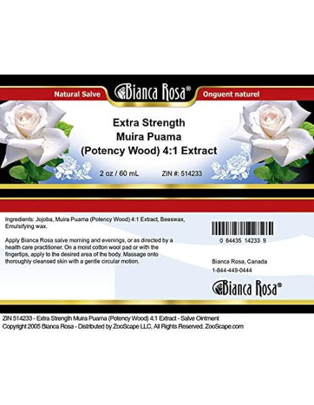 Ungüento Extracto de Muira Puama Bianca Rosa 56.7 g