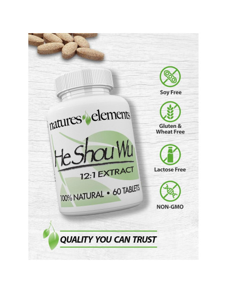 Extracto de Raíz Fo-Ti 1000mg Elementos de la Naturaleza 60 Tabletas