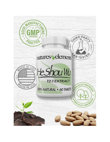 Extracto de Raíz Fo-Ti 1000mg Elementos de la Naturaleza 60 Tabletas