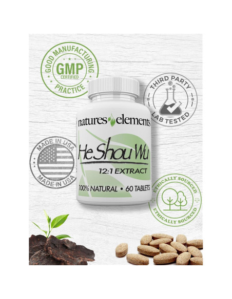 Extracto de Raíz Fo-Ti 1000mg Elementos de la Naturaleza 60 Tabletas