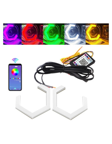 Anillos Halo RGB Qasim 70MM DRL Luz de Conducción Diurna