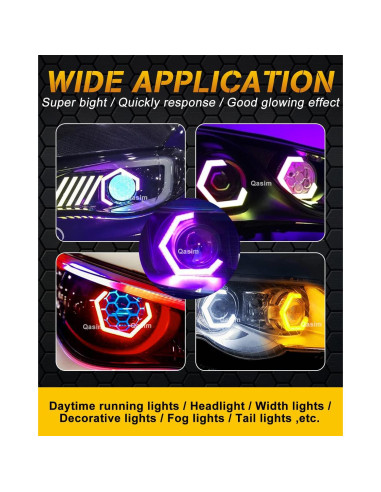 Anillos Halo RGB Qasim 70MM DRL Luz de Conducción Diurna