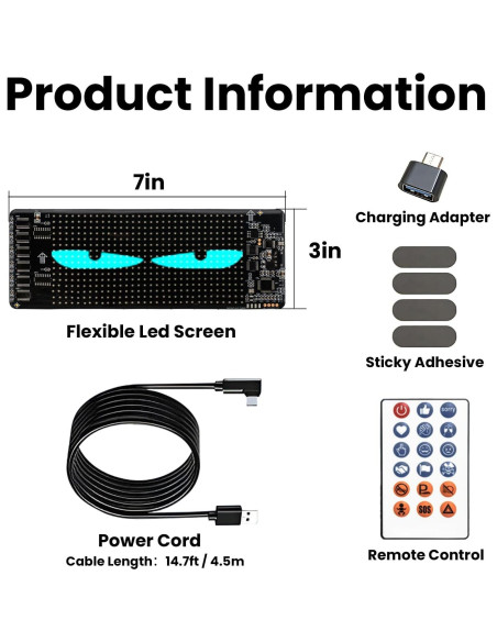 Ojos de Diablo LED para Parabrisas de Coche Wonhag 17.78x7.62cm