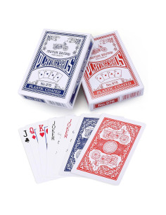 Barajas de Juego LotFancy, 2 Paquetes, Tamaño Póker, Azul y Rojo