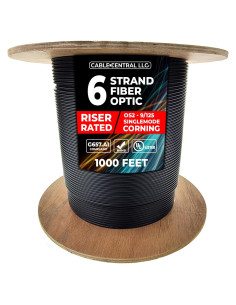 Cable de fibra óptica 6 hebras Corning 1000 pies monomodo