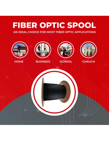 Cable de fibra óptica 6 hebras Corning 1000 pies monomodo