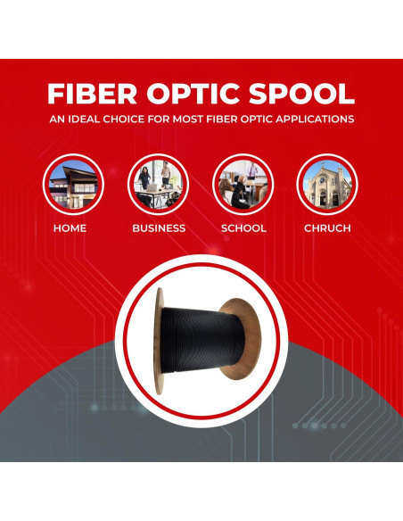 Cable de fibra óptica 6 hebras Corning 1000 pies monomodo