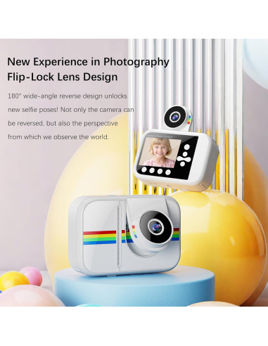 Cámara Instantánea GUEDIEO K23 para Niños 48MP 32GB Blanco