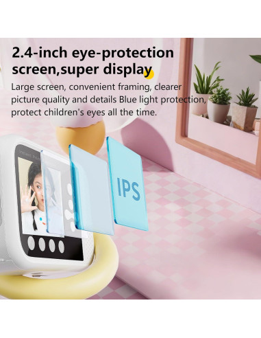 Cámara Instantánea GUEDIEO K23 para Niños 48MP 32GB Blanco