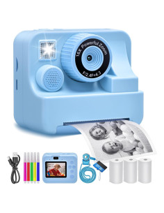 Cámara Instantánea para Niños Azul 1080P HD con Papel y 32G