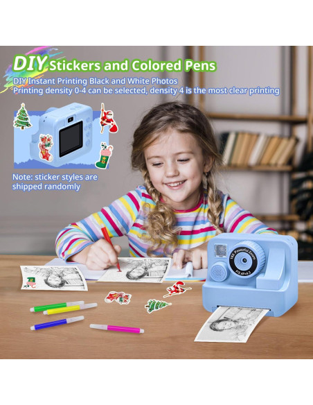 Cámara Instantánea para Niños Azul 1080P HD con Papel y 32G