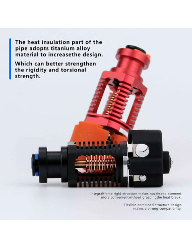 Hotend Red Lizard K1 V6 Cobre Chapado 0.4mm Compatible 3D