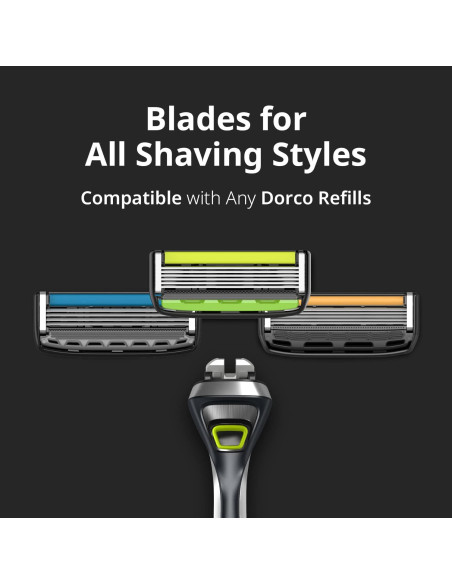 Cuchillas de Afeitar Dorco Pace 5 Pro - 1 Mango + 9 Cartuchos