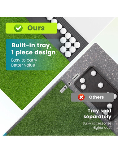 Alfombra de Golf Plegable Golfpar 5x1.52m con Bandeja y 3 Tees