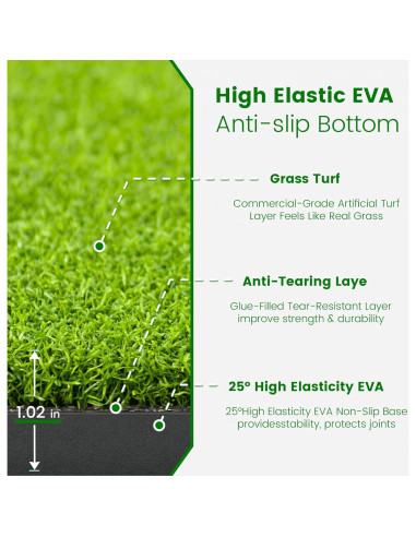 Alfombra de Golf Plegable Golfpar 5x1.52m con Bandeja y 3 Tees