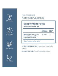 Cápsulas de Cola de Caballo Cruda Liofilizada Eclectic 90 CT 2