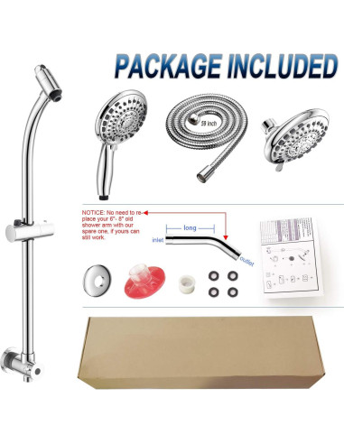 Cabezal de Ducha de Mano y Lluvia Egretshower 5 Funciones Cromo