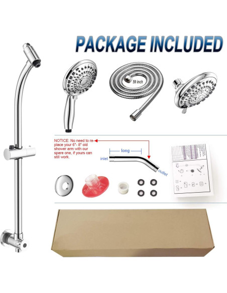 Cabezal de Ducha de Mano y Lluvia Egretshower 5 Funciones Cromo