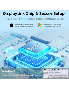 Monitor Doble Portátil GWSGUT 18.5" FHD 1080P 100Hz USB-C 2