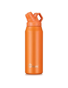 Botella de Agua CVLIFE 0.91L Inclinada Acero Inoxidable Naranja