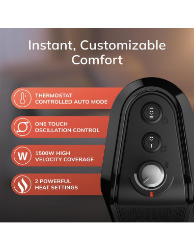 Calentador de Espacio Cerámico Lasko CT16450 1500W Oscilante