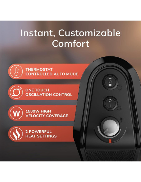 Calentador de Espacio Cerámico Lasko CT16450 1500W Oscilante