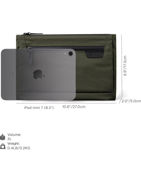 ALPAKA Zip Pouch Max V2 Verde 27x17.5cm Resistente al Agua