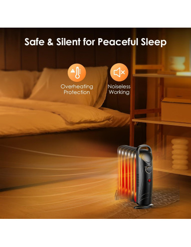 Calentador de Aceite 700W Air Choice para Interiores, Negro