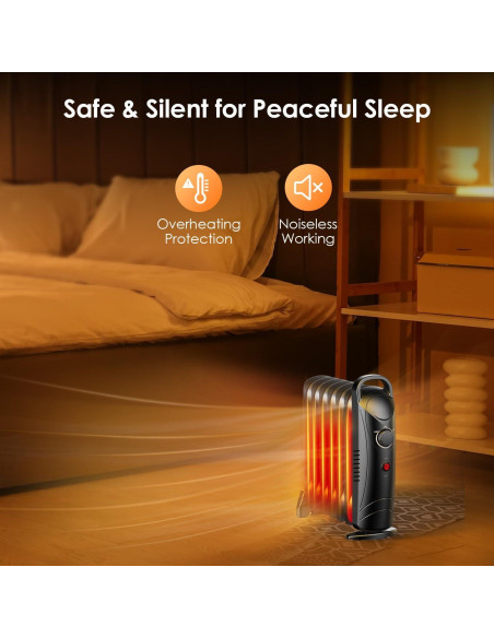 Calentador de Aceite 700W Air Choice para Interiores, Negro