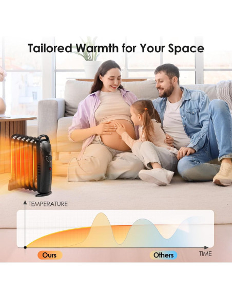 Calentador de Aceite 700W Air Choice para Interiores, Negro