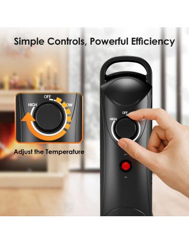 Calentador de Aceite 700W Air Choice para Interiores, Negro