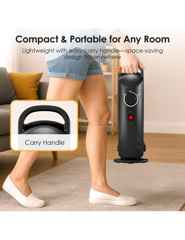 Calentador de Aceite 700W Air Choice para Interiores, Negro