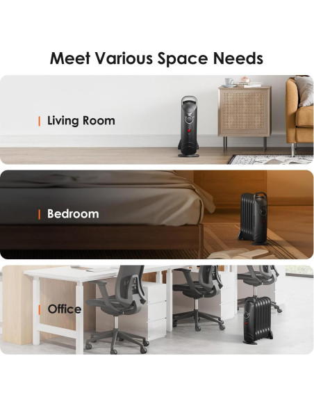 Calentador de Aceite 700W Air Choice para Interiores, Negro