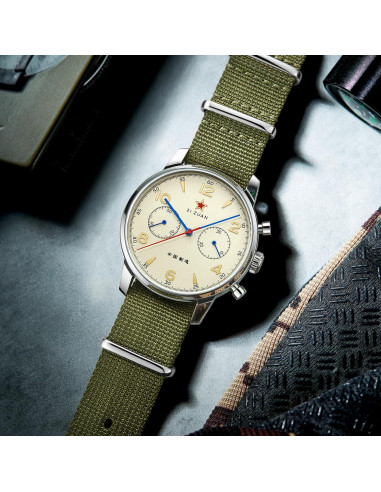 Reloj mecánico cronógrafo militar TOPHILL 1963 40mm acero